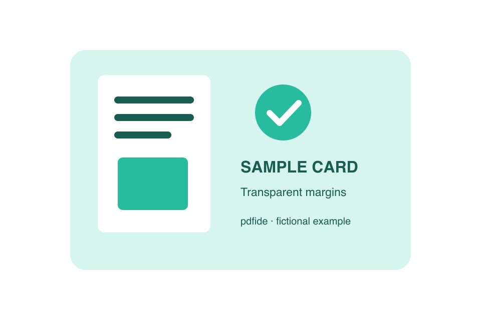 The same fictional card converted to JPG, with solid white outer margins